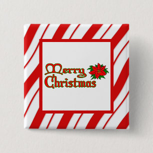 Peppermint Stripes 15 Cm Square Badge