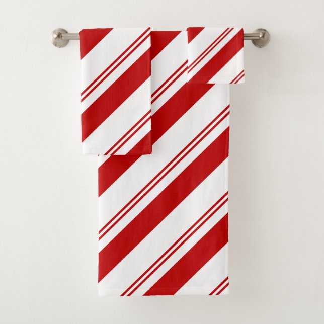 Peppermint Stripes Bath Towel Set (Insitu)