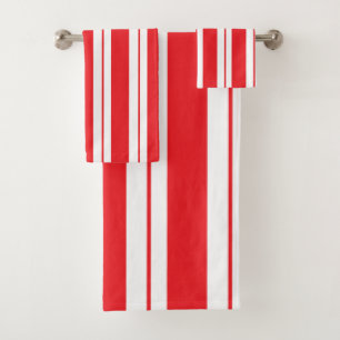 Peppermint Stripes Christmas Candy Cane  Bath Towel Set