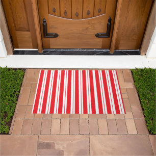 Peppermint Stripes Christmas Candy Cane Doormat