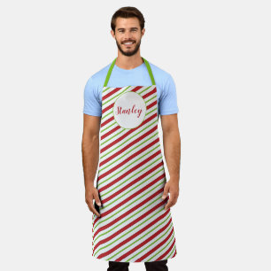 Peppermint stripes personalised apron