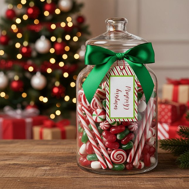 Peppermint stripes personalised   gift tags (Creator Uploaded)