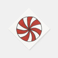 Peppermint Swirl Candy Cane Mint Christmas Napkin