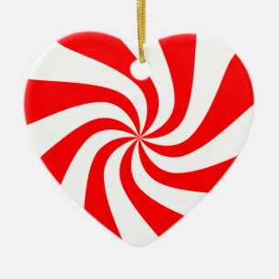 peppermint swirl candy ceramic tree decoration