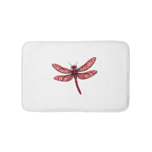 Peppermint Swirl Dragonfly Bath Mat