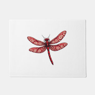Peppermint Swirl Dragonfly Doormat