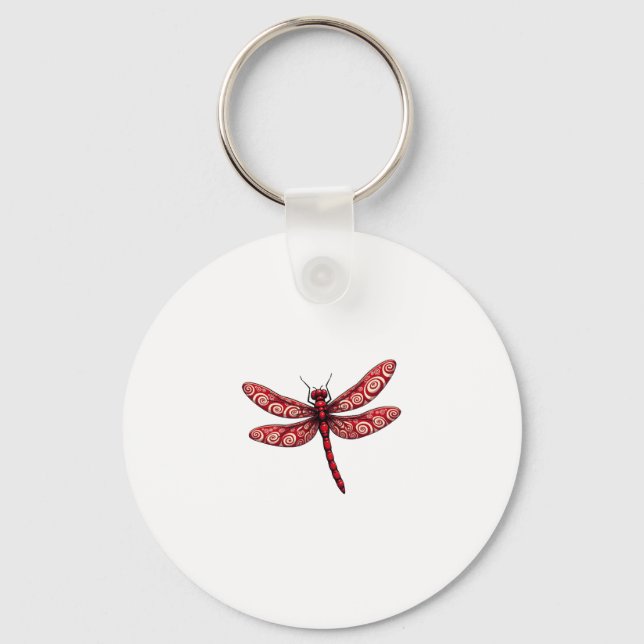 Peppermint Swirl Dragonfly Key Ring (Front)