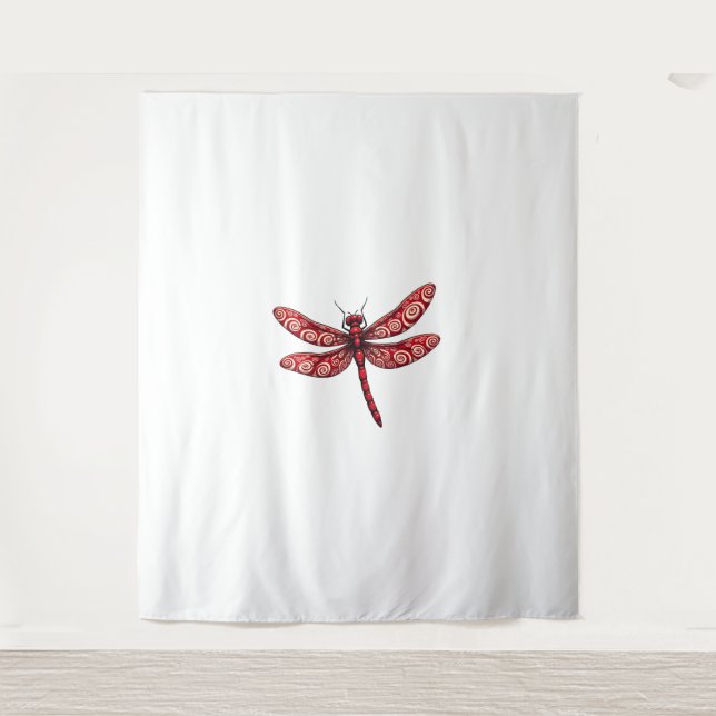 Peppermint Swirl Dragonfly Tapestry (Front)