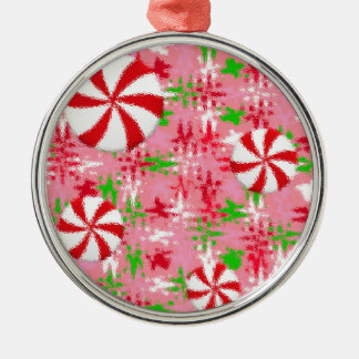 Peppermint Swirl Gift Tag Metal Ornament