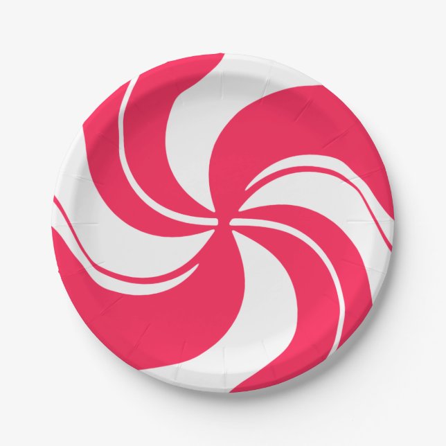 Peppermint Swirl Paper Plate (Front)
