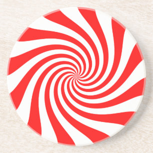 Peppermint Swirl Pattern Coaster
