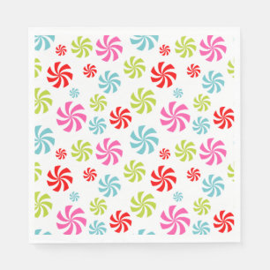 Peppermint Swirl Pattern – Colourful Candy Design Napkin