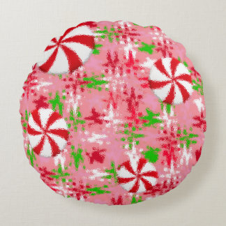 Peppermint Swirl Round Cushion