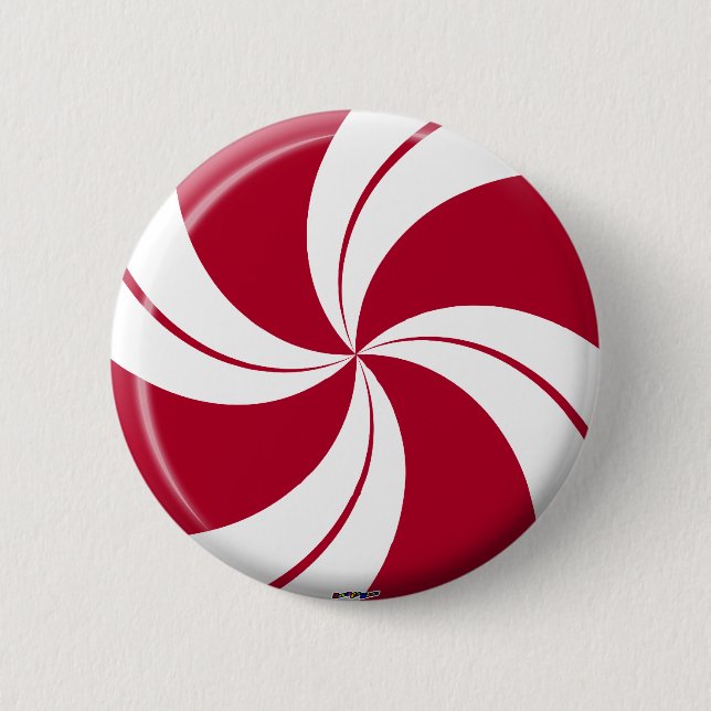 Peppermint Swirl Stripe Candy 6 Cm Round Badge (Front)
