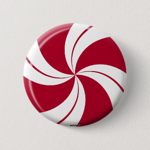 Peppermint Swirl Stripe Candy 6 Cm Round Badge