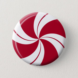 Peppermint Swirl Stripe Candy 6 Cm Round Badge