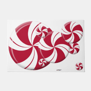 Peppermint Swirl Stripe Candy Doormat