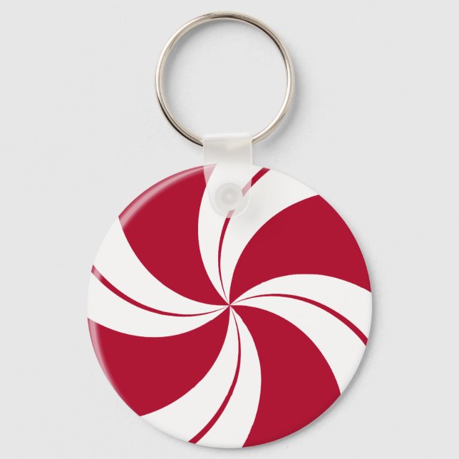 Peppermint Swirl Stripe Candy Key Ring (Front)