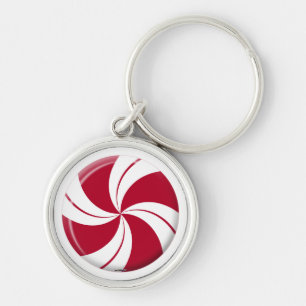 Peppermint Swirl Stripe Candy Key Ring