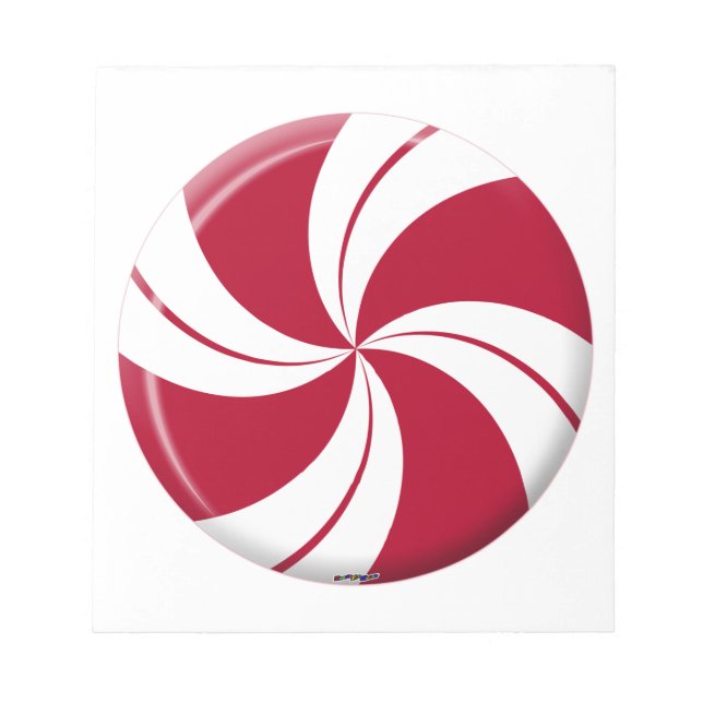 Peppermint Swirl Stripe Candy Notepad (Front)