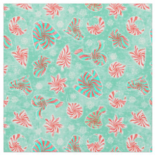 Peppermint Swirl Winter Fabric