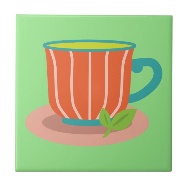 Peppermint tea for tea lovers ceramic tile (Front)