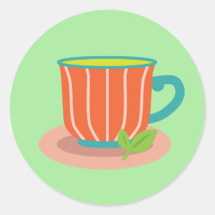 Peppermint tea for tea lovers classic round sticker