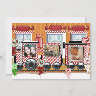 Peppermint Train Holiday Photo Card
