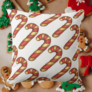 Peppermint Twist Candy Cane Christmas Cookie Cushion