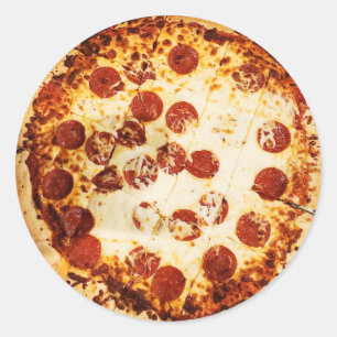 Pepperoni and Cheese Pizza    Classic Round Sticker