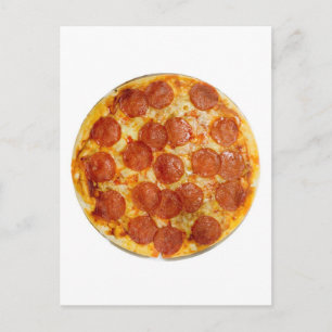 Pepperoni and cheese pizza postcard