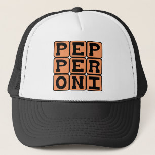 Pepperoni, Meat Pizza Topping Trucker Hat