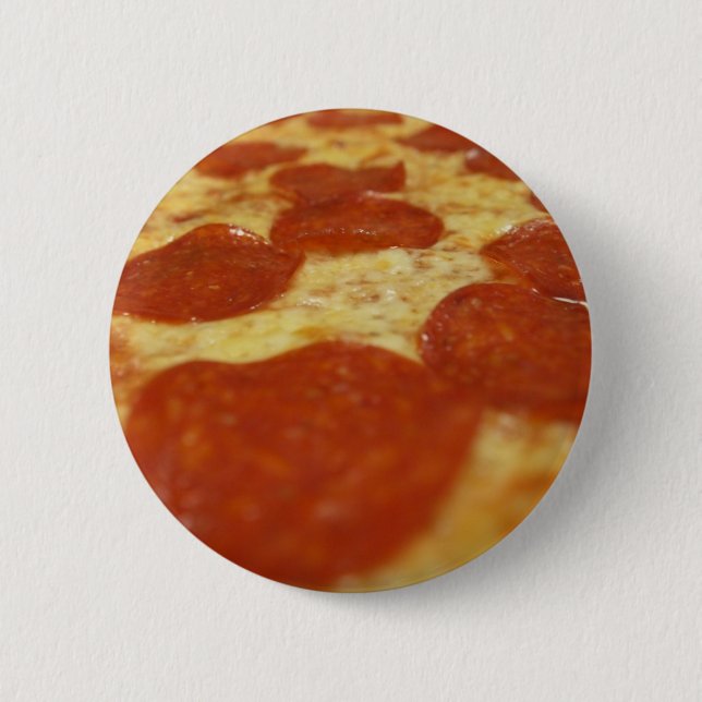 pepperoni pizza 6 cm round badge (Front)