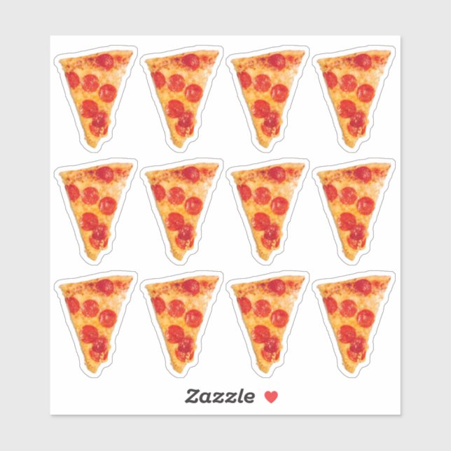 Pepperoni Pizza 6" x 6" Custom-Cut Vinyl Stickers (Sheet)