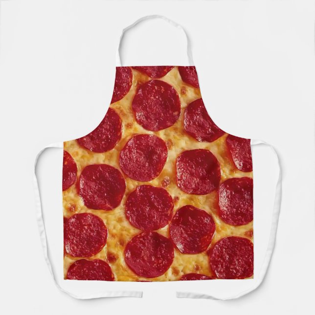 Pepperoni Pizza All-Over Print Apron, Medium Apron (Front)