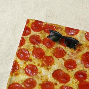 Pepperoni Pizza and Cheese Beach Towel