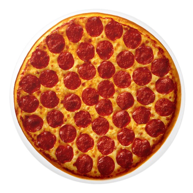 Pepperoni Pizza  Ceramic Knob (Front)