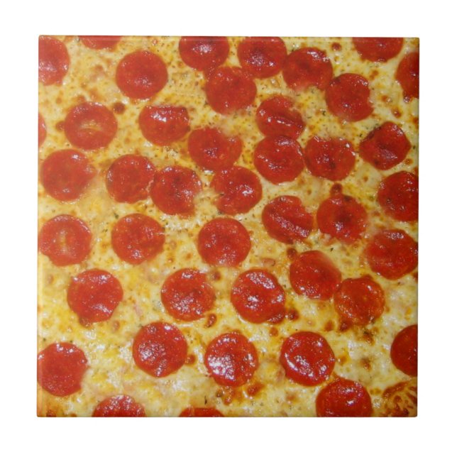 Pepperoni Pizza Ceramic Tile (Front)