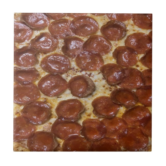 Pepperoni Pizza Ceramic Tile (Front)
