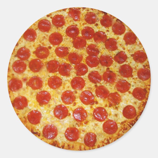 Pepperoni Pizza Classic Round Sticker (Front)
