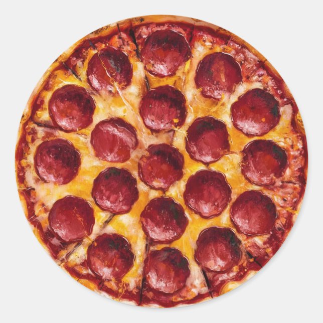 Pepperoni Pizza Classic Round Sticker (Front)