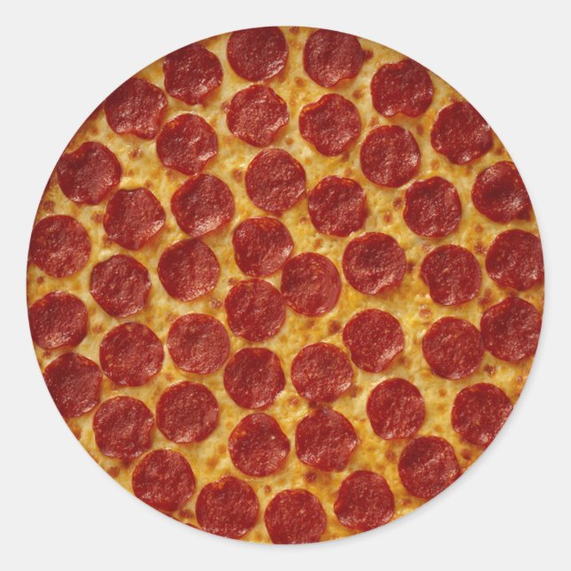 PEPPERONI PIZZA CLASSIC ROUND STICKER (Front)