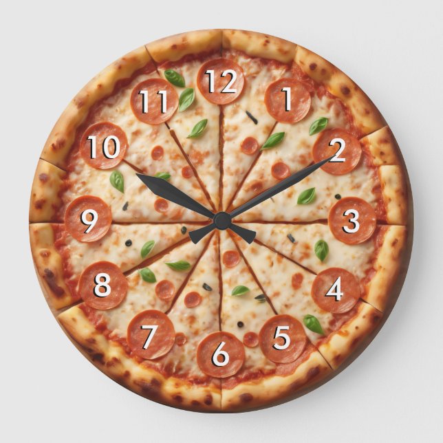 Pepperoni Pizza Clock - It's Always Pizza Time! (Front)