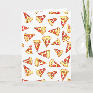 Pepperoni Pizza Drawing Pattern Greeting Card