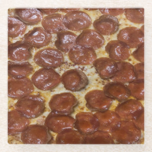 Pepperoni Pizza Glass Coaster
