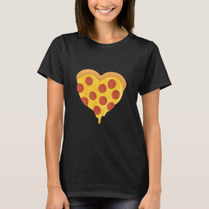 Pepperoni Pizza Heart Snacks Junk Cool Food  T-Shirt