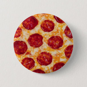 Pepperoni Pizza Hot and Yummy! 6 Cm Round Badge