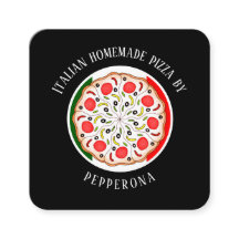 Pepperoni pizza Italian flag black professional