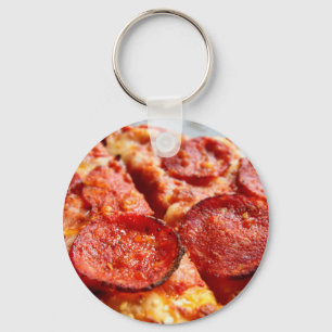Pepperoni pizza key ring
