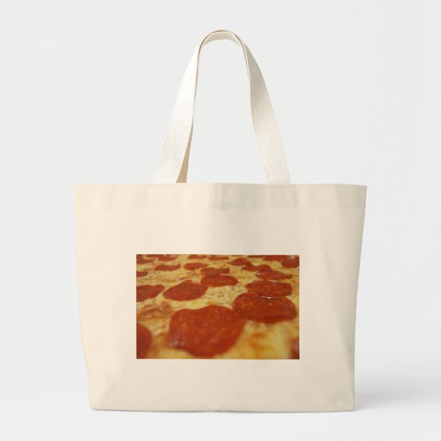 pepperoni pizza large tote bag (Front)